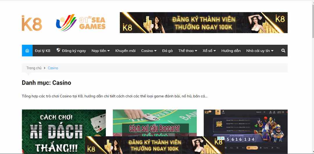 Casino trực tuyến tại K8 vô cùng hấp dẫn